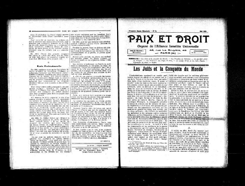 Paix et Droit.  (01/05/1921)